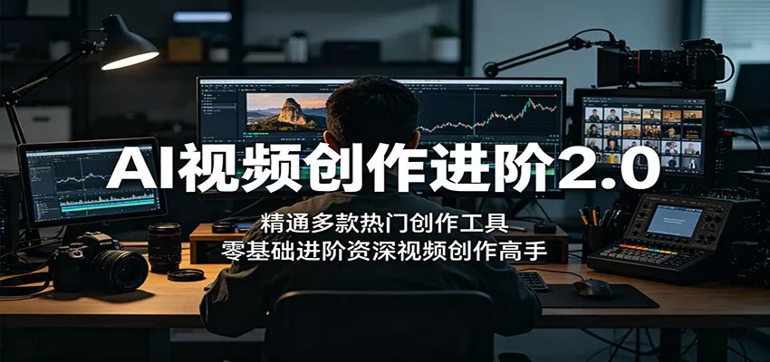 AI视频创作进阶2.0：精通多款热门创作工具，零基础进阶资深视频创作高手 - 轻创社