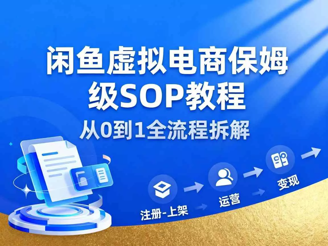 闲鱼虚拟电商，月入轻松过1W，保姆级SOP教程 - 轻创社