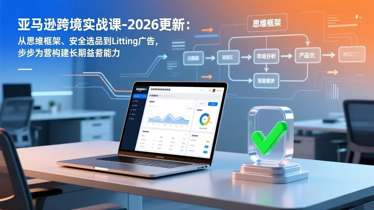 亚马逊跨境实战课-2026更新：从思维框架、安全选品到Listing广告，步步为营构建长期盈利能力 - 轻创社