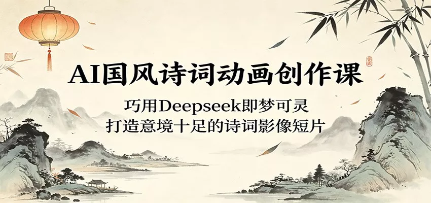 AI国风诗词动画创作课：巧用Deepseek即梦可灵，打造意境十足的诗词影像短片 - 轻创社