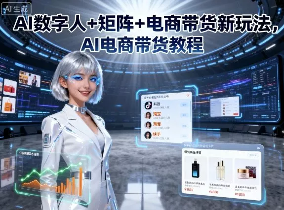 AI数字人+矩阵+电商带货新玩法，AI电商带货教程 - 轻创社