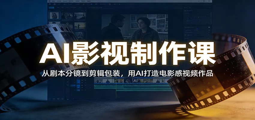 AI影视制作课：从剧本分镜到剪辑包装，用AI打造电影感视频作品 - 轻创社