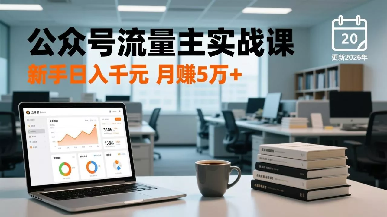 公众号流量主实战课-更新26年3月,爆文写作、流量池运营、多平台分发,新手日入千元月赚5w+ 公众号流量主实战课-更新26年3月,爆文写作、流量池运营、多平台分发,新手日入千元月赚5w+