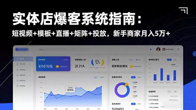 实体店爆客系统指南：短视频+模板+直播+矩阵+投放，新手商家月入5万+ - 轻创社