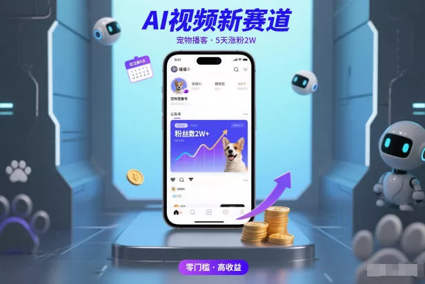 AI视频新赛道，宠物播客仅注册5天涨粉2W，收益非常可观 - 轻创社