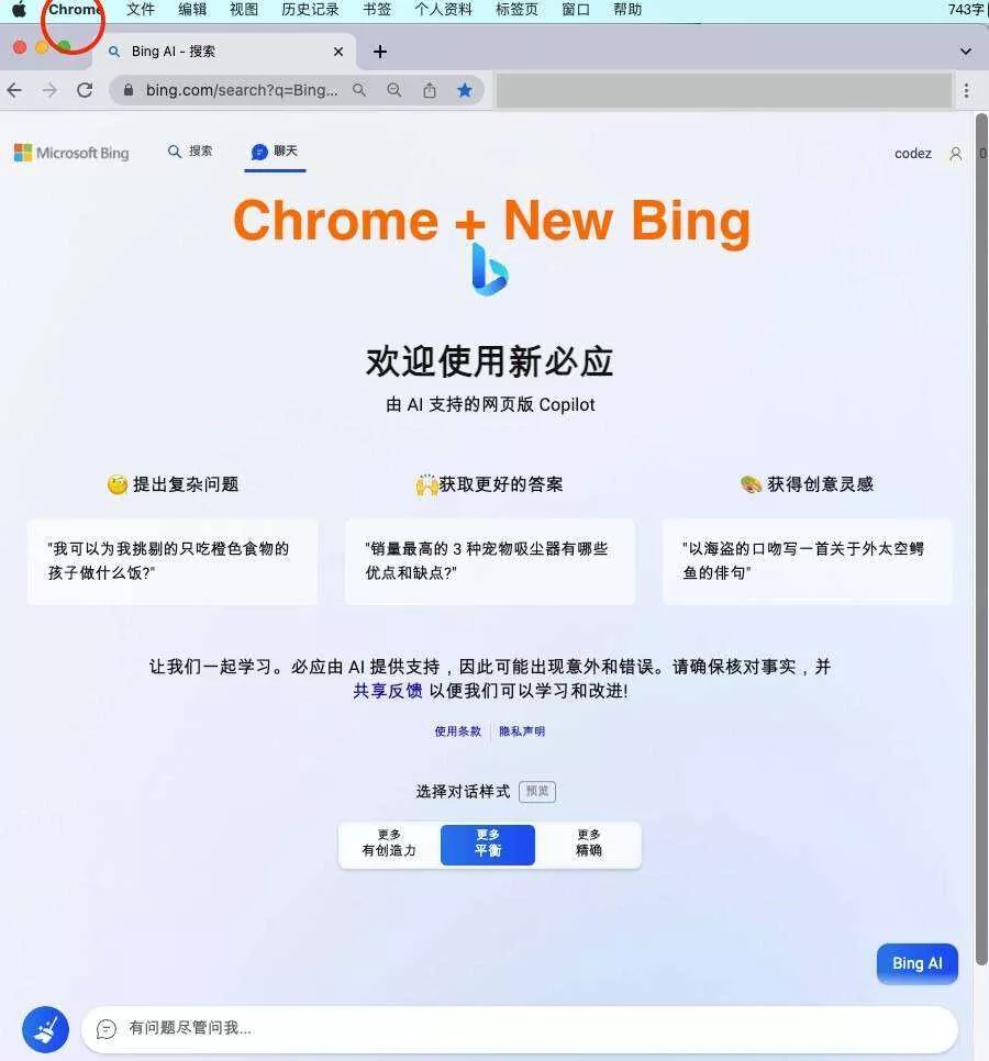 微软New Bing完美聊天机器人源码，支持ChatGPT提示词 国内可用，基本兼容微软 Bing AI 所有功能 - 轻创社