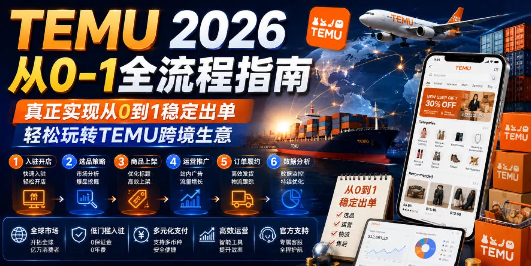 TEMU 2026从0-1全流程指南，真正实现从0到1稳定出单，轻松玩转TEMU跨境生意 - 轻创社