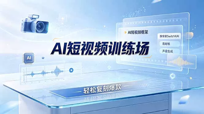 老陈AI短视频训练场：AI短视频框架+换背景SwitchXAI+首尾帧+声音生成，轻松复刻爆款 - 轻创社