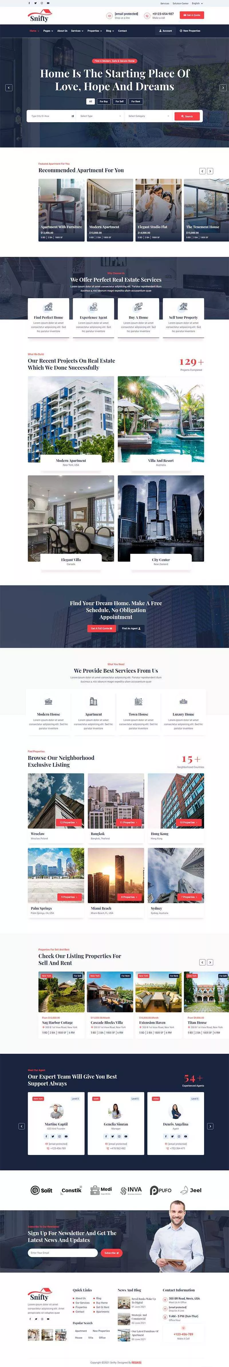 bootstrap5深蓝色房地产信息资讯平台HTML5模板 - 轻创社