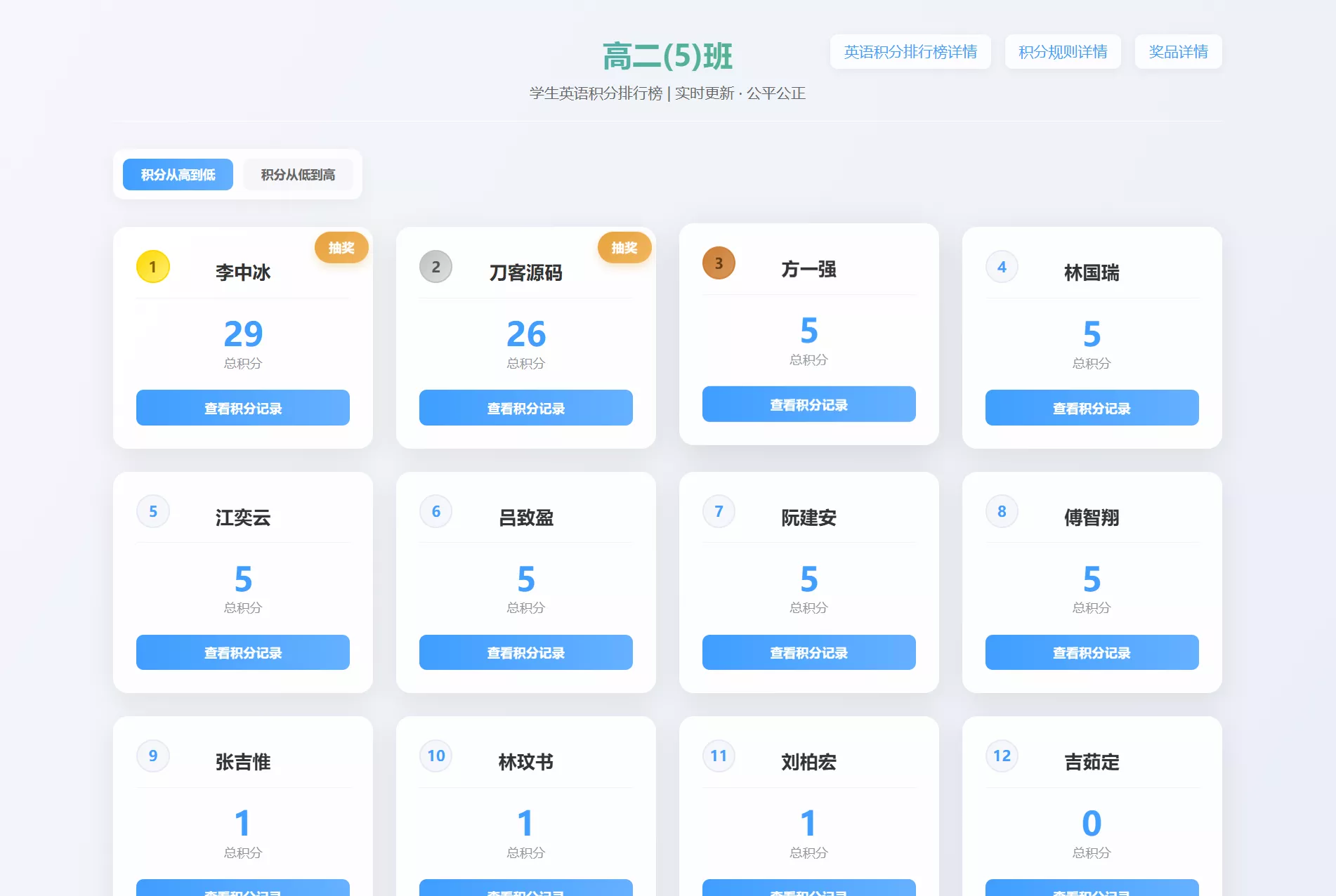 班级学生平时表现记录 积分抽奖系统源码 全开源 - 轻创社
