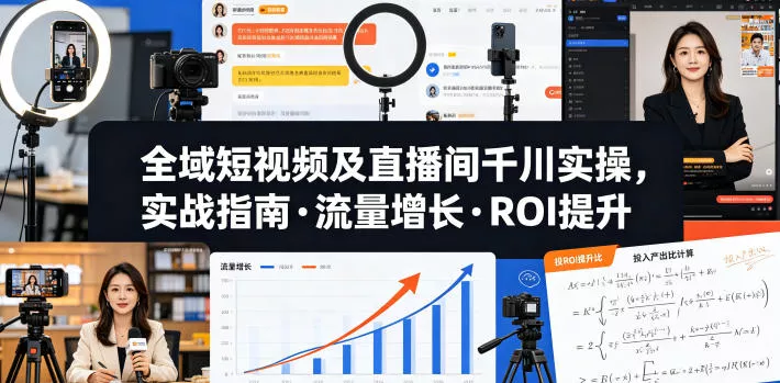 全域短视频及直播间千川实操，实战指南·流量增长·ROI提升(更新) - 轻创社