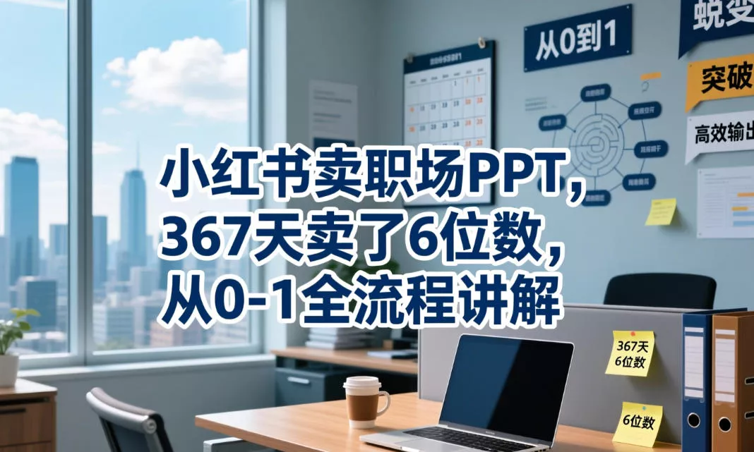 小红书卖职场PPT，367天卖了6位数，从0-1全流程讲解 - 轻创社