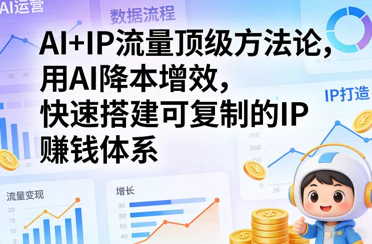 AI+IP流量顶级方法论，用AI降本增效，快速搭建可复制的IP賺钱体系 - 轻创社