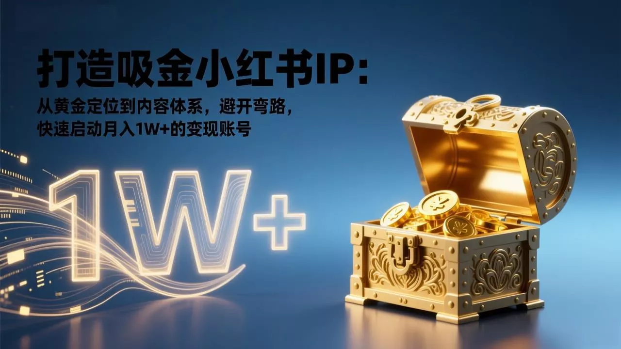 打造吸金小红书IP：从黄金定位到内容体系，避开弯路，快速启动月入1W+的变现账号 - 轻创社