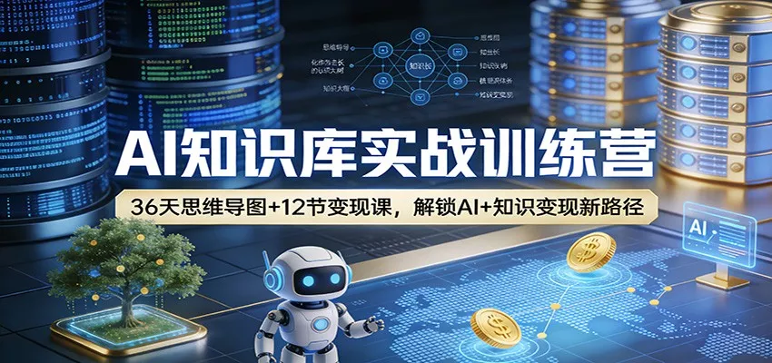 AI知识库实战训练营：36天思维导图+12节变现课，解锁AI+知识变现新路径 - 轻创社