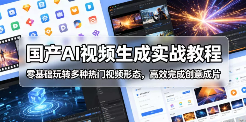 国产AI视频生成实战教程，零基础玩转多种热门视频形态，高效完成创意成片 - 轻创社