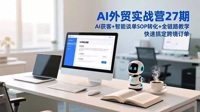 AI外贸实战营27期，AI获客+智能谈单+SOP转化+全链路教学，快速搞定跨境订单 - 轻创社