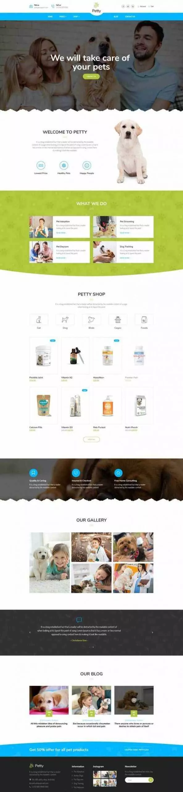 Bootstrap扁平响应式宠物商店宠物医院网站 - 轻创社