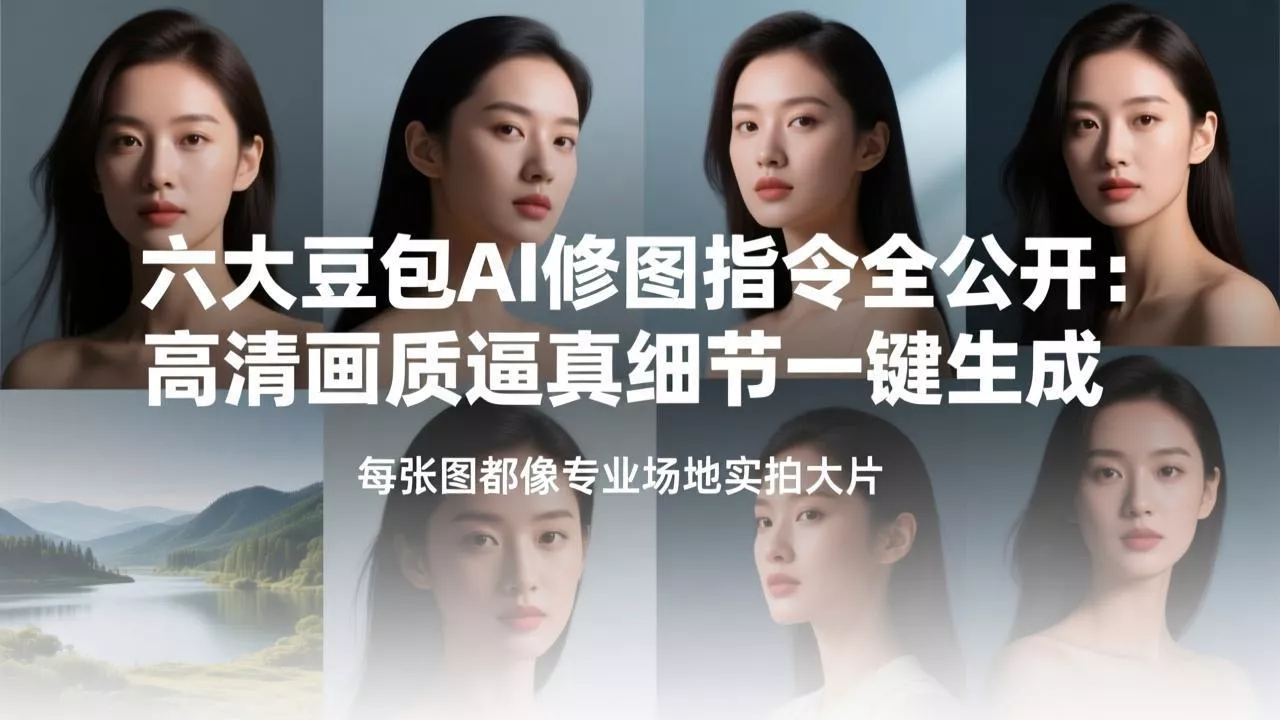 六大豆包AI修图指令全公开：高清画质逼真细节一键生成，每张图都像专业场地实拍大片 - 轻创社