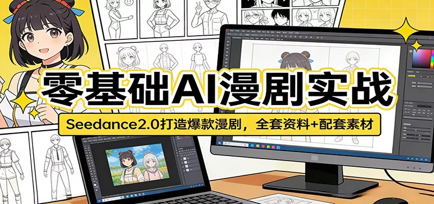 零基础AI漫剧实战：Seedance2.0打造爆款漫剧，全套资料+配套素材 - 轻创社