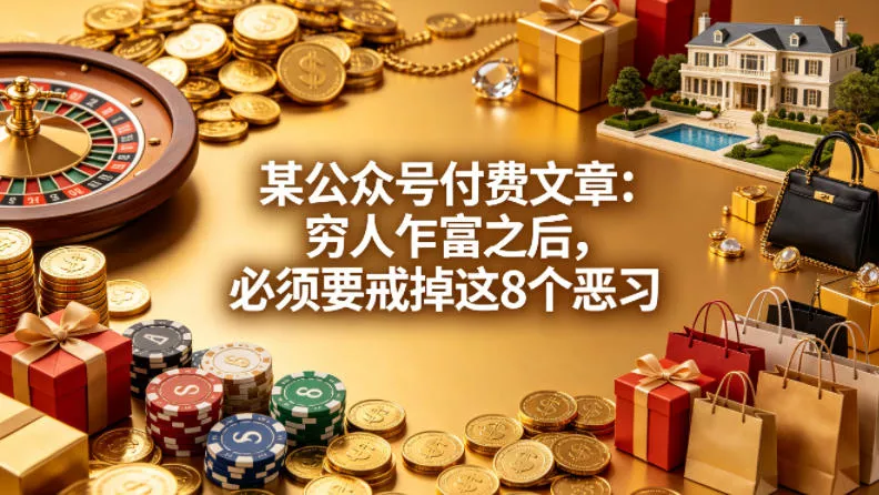 某公众号付费文章：穷人乍富之后，必须要戒掉这8个恶习 - 轻创社