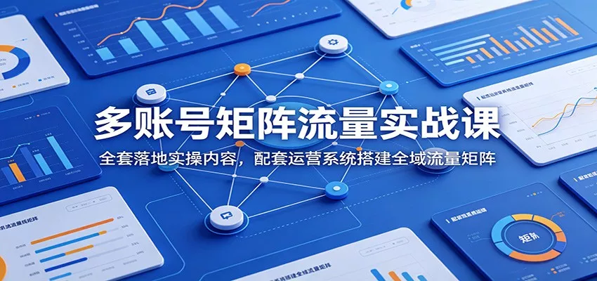多账号矩阵流量实战课：全套落地实操内容，配套运营系统搭建全域流量矩阵 - 轻创社