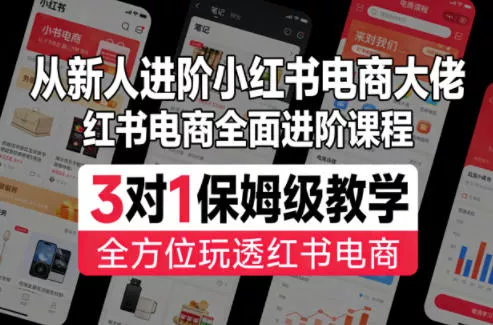 从新人进阶小红书电商大佬，红书电商全面进阶课程，3对1保姆级教学，全方位玩透红书电商 - 轻创社
