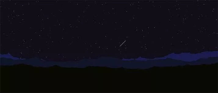 html5 canvas山顶夜空流星划过背景动画特效 - 轻创社