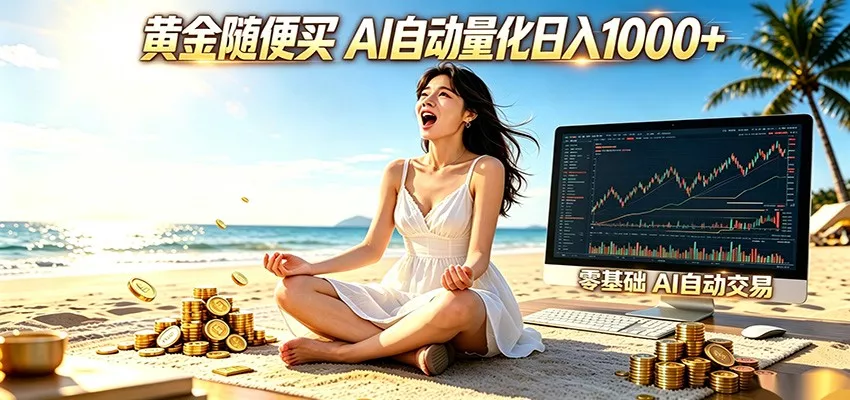黄金随便买？AI自动外汇量化交易 在家当皇帝 日入1000+ - 轻创社