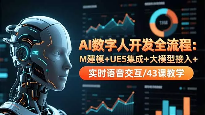 AI数字人开发全流程：M建模+UE5集成+大模型接入+实时语音交互/43课教学 - 轻创社