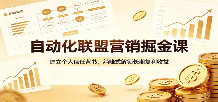 自动化联盟营销掘金课:建立个人信任背书,躺赚式解锁长期复利收益 - 轻创社
