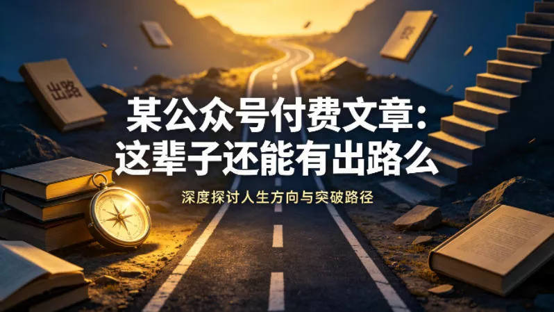 某公众号付费文章：这辈子还能有出路么 - 轻创社