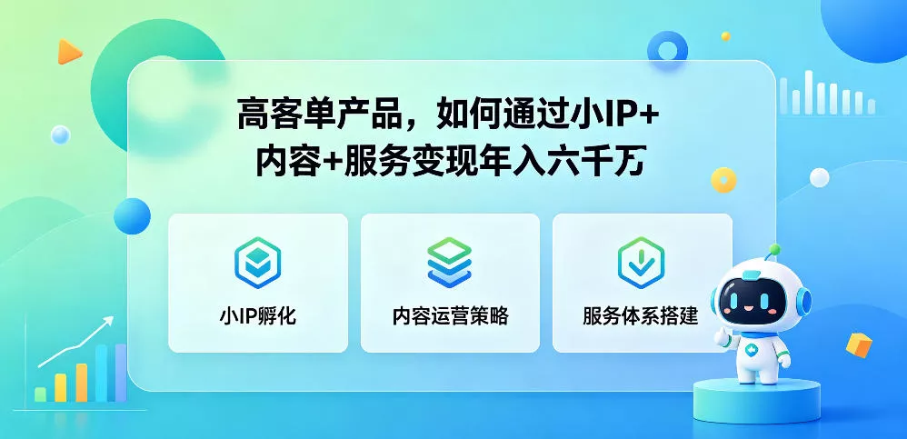 高客单产品，如何通过小IP+内容+服务变现年入六干W - 轻创社