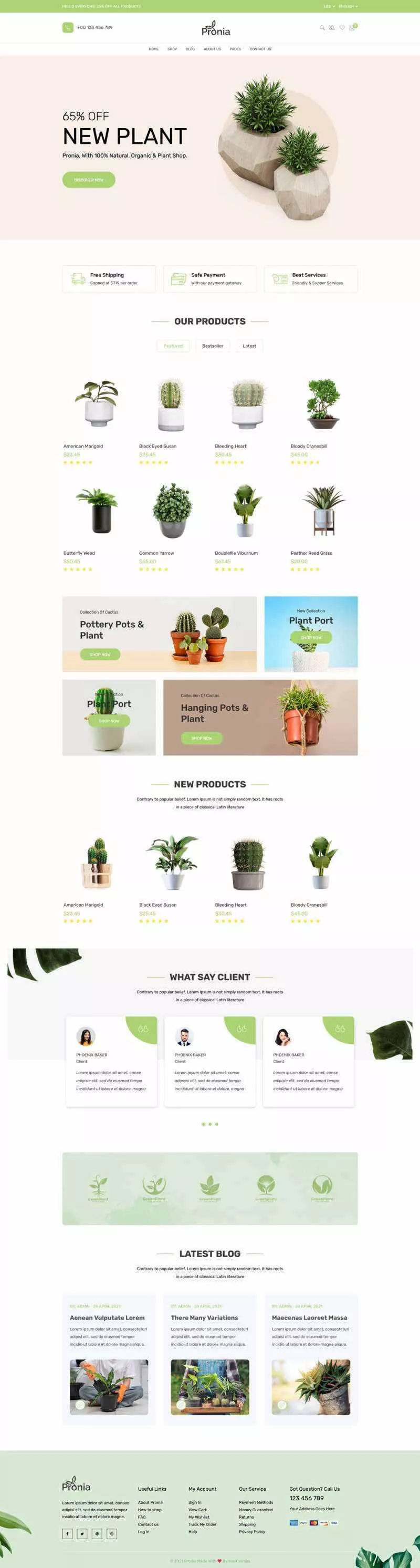 Bootstrap响应式盆栽植物商城网页模板 - 轻创社