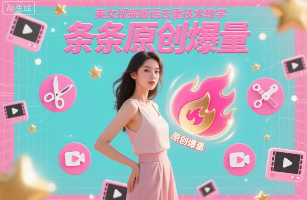 美女视频搬运去重技术教学，条条原创爆量 - 轻创社