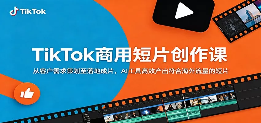 TikTok商用短片创作课：从客户需求策划至落地成片，AI工具高效产出符合海外流量的短片 - 轻创社