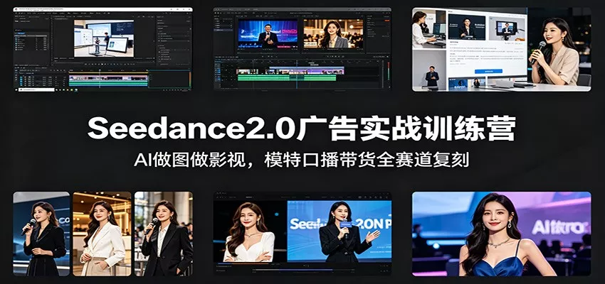 Seedance2.0广告实战训练营：AI做图做影视，模特口播带货全赛道复刻 - 轻创社