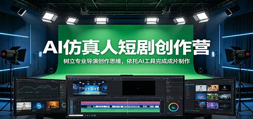 AI仿真人短剧创作营：树立专业导演创作思维，依托AI工具完成成片制作 - 轻创社