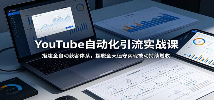 YouTube自动化引流实战课：搭建全自动获客体系，摆脱全天值守实现被动持续增收 - 轻创社