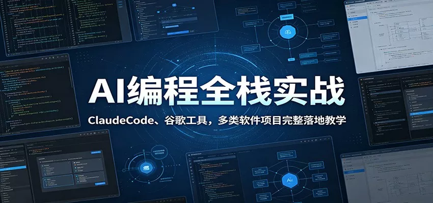 AI编程全栈实战：ClaudeCode、谷歌工具，多类软件项目完整落地教学 - 轻创社
