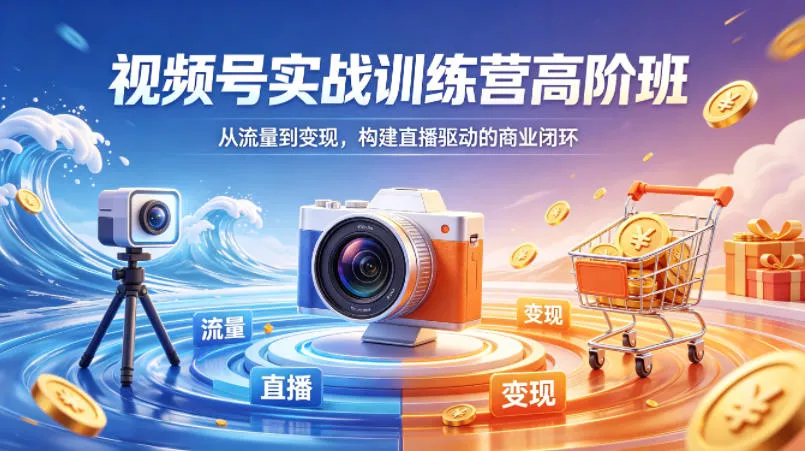 视频号实战训练营高阶班,从流量到变现,构建直播驱动的商业闭环(26年4月) 视频号实战训练营高阶班,从流量到变现,构建直播驱动的商业闭环(26年4月)