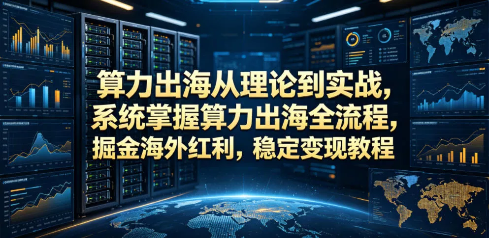 算力出海从理论到实战，系统掌握算力出海全流程，掘金海外红利，稳定变现教程 - 轻创社