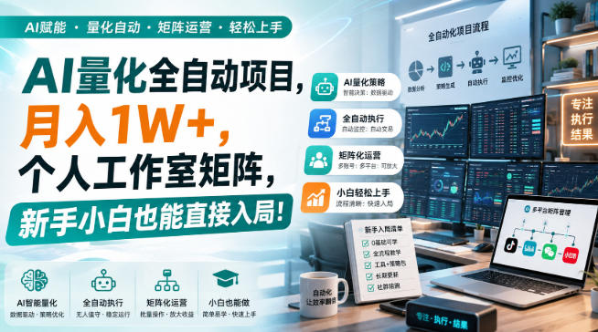 AI黄金量化玩法，新手低成本入局的最佳跳板，月收益轻松万元！ - 轻创社