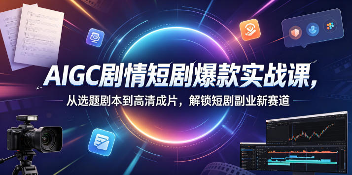 AIGC剧情短剧爆款实战课，从选题剧本到高清成片，解锁短剧副业新赛道(更新0906) - 轻创社