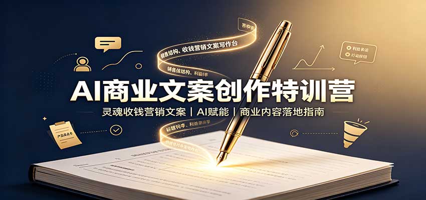 AI商业文案创作特训营：灵魂收钱营销文案，AI赋能，商业内容落地指南 - 轻创社