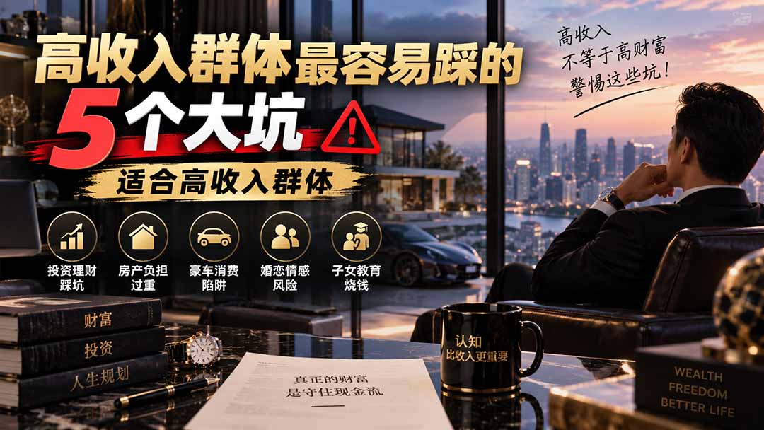 付费文章：高收入群体最容易踩的5个大坑，适合高收入群体 - 轻创社