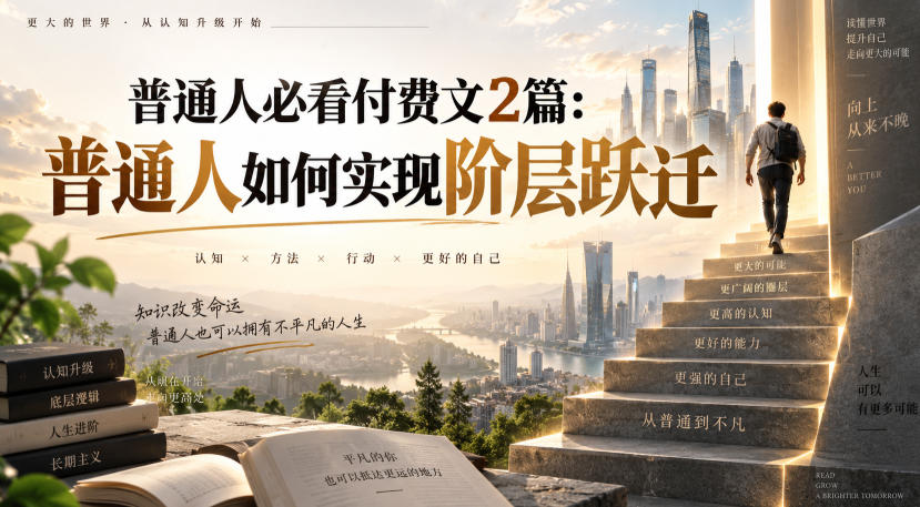 普通人必看付费文2篇：普通人如何实现阶层跃迁 - 轻创社