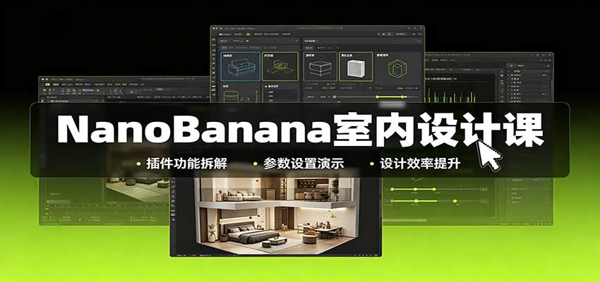 NanoBanana室内设计课：无限画布配置，插件实操，生图改图视频制作 - 轻创社