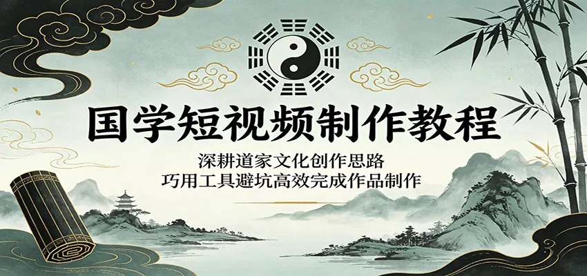 国学短视频制作教程：深耕道家文化创作思路，巧用工具避坑高效完成作品制作 - 轻创社