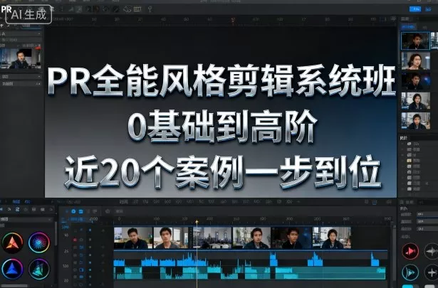 PR全能风格剪辑系统班，0基础到高阶，近20个案例一步到位 - 轻创社